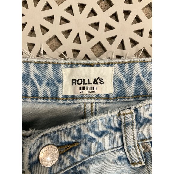Rolla's Original Straight High Rise Jeans in Sunbleach Worn 28 Womens Denim Pant - Picture 8 of 15